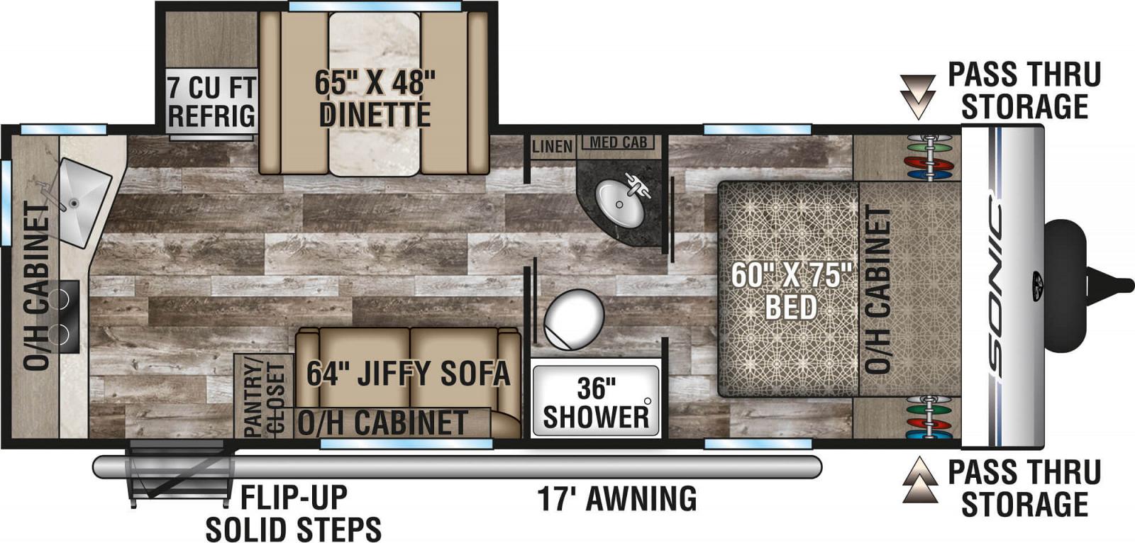 2020 VENTURE SONIC 231VRK (couples) Floorplan