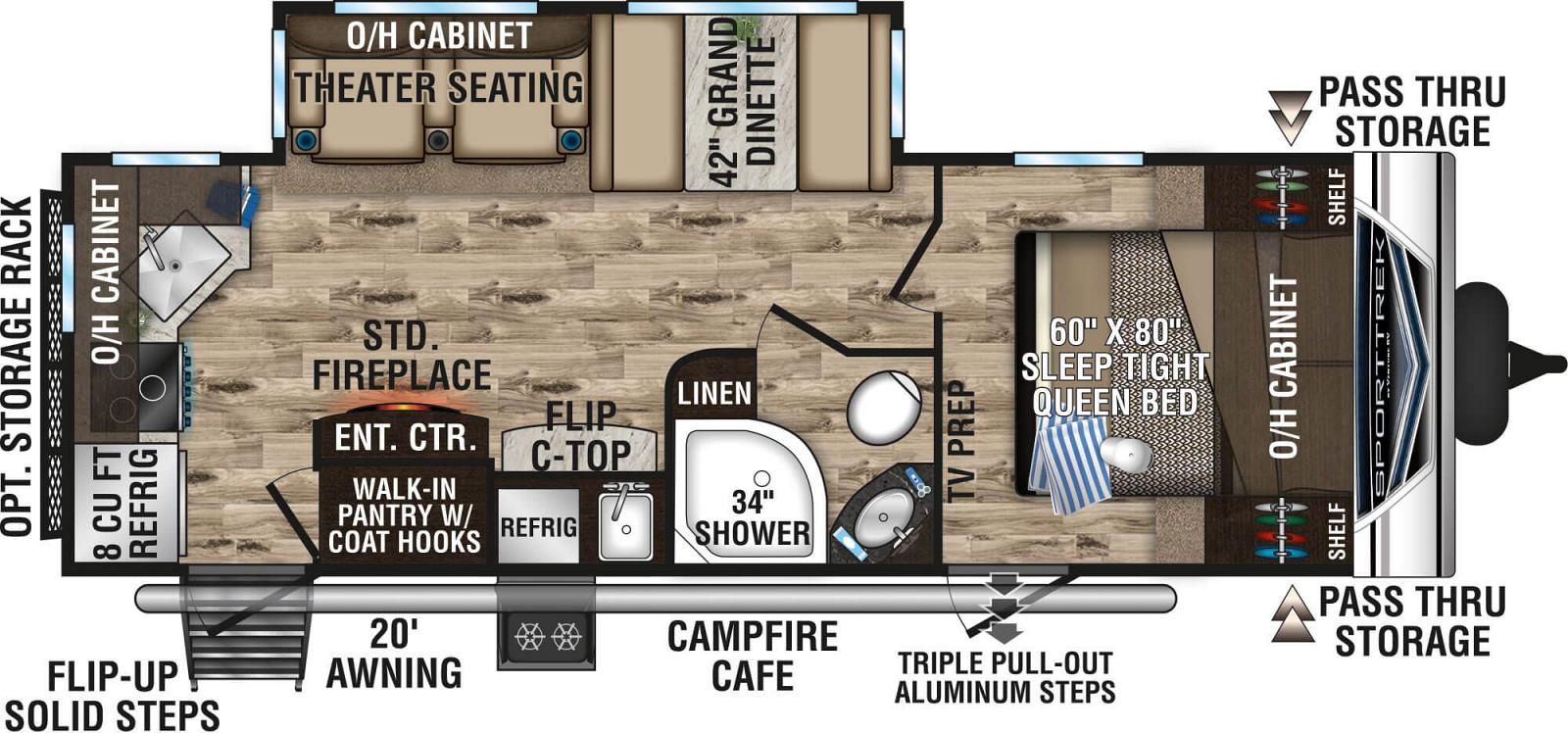 2020 VENTURE SPORTTREK 251VRK (couples) Floorplan