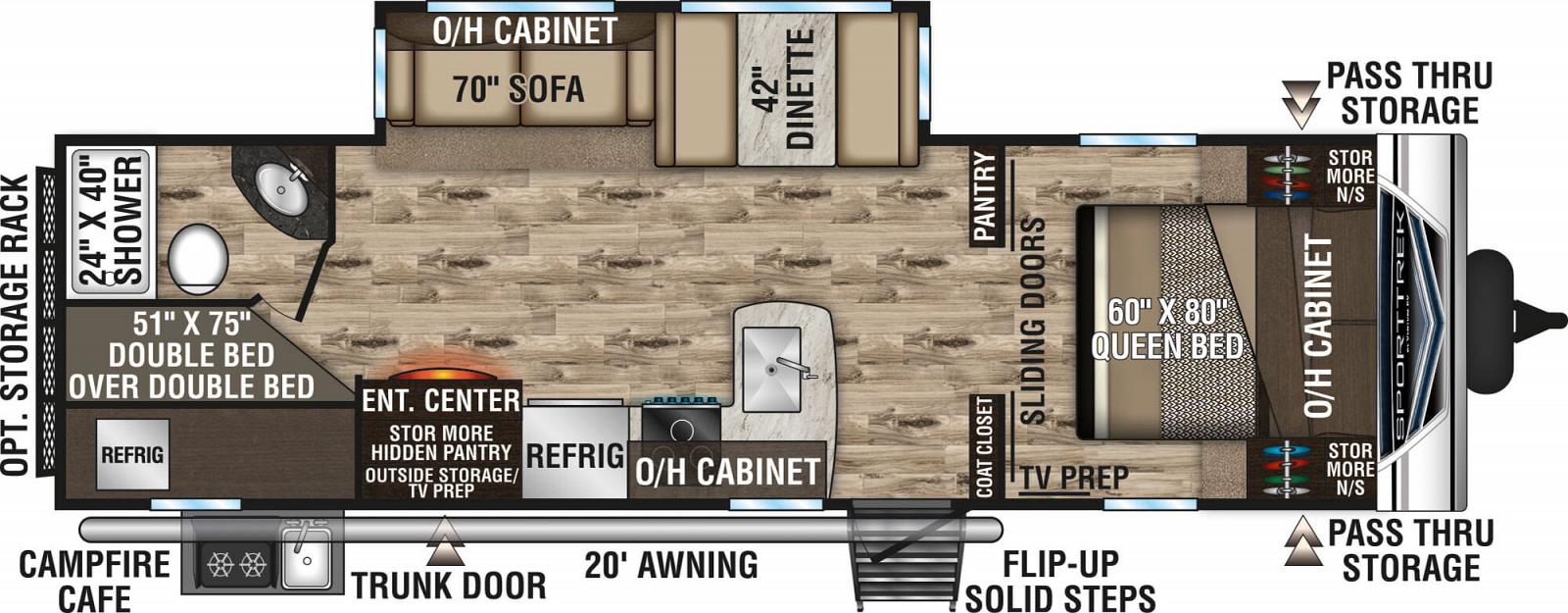 2020 VENTURE SPORTTREK 281VBH (bunks) Floorplan