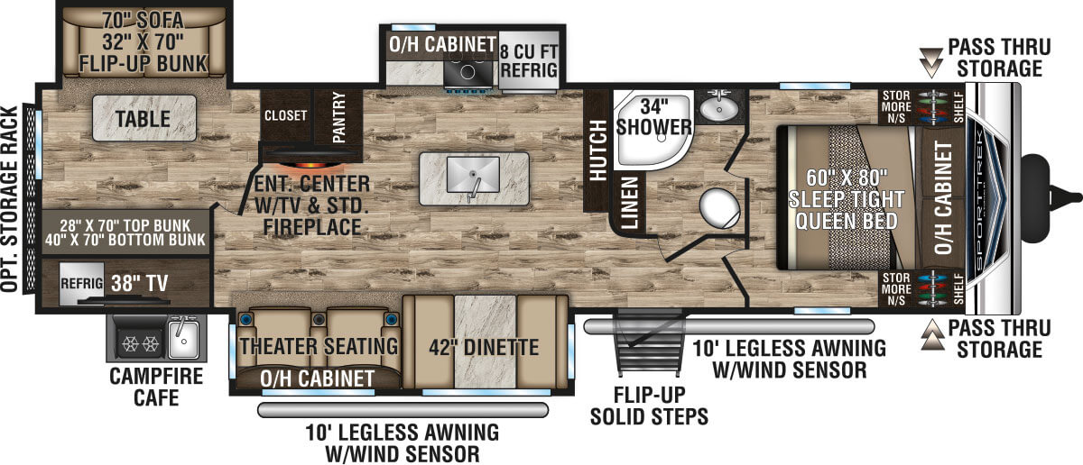 2020 VENTURE SPORTTREK 327VIK (bunks) Floorplan