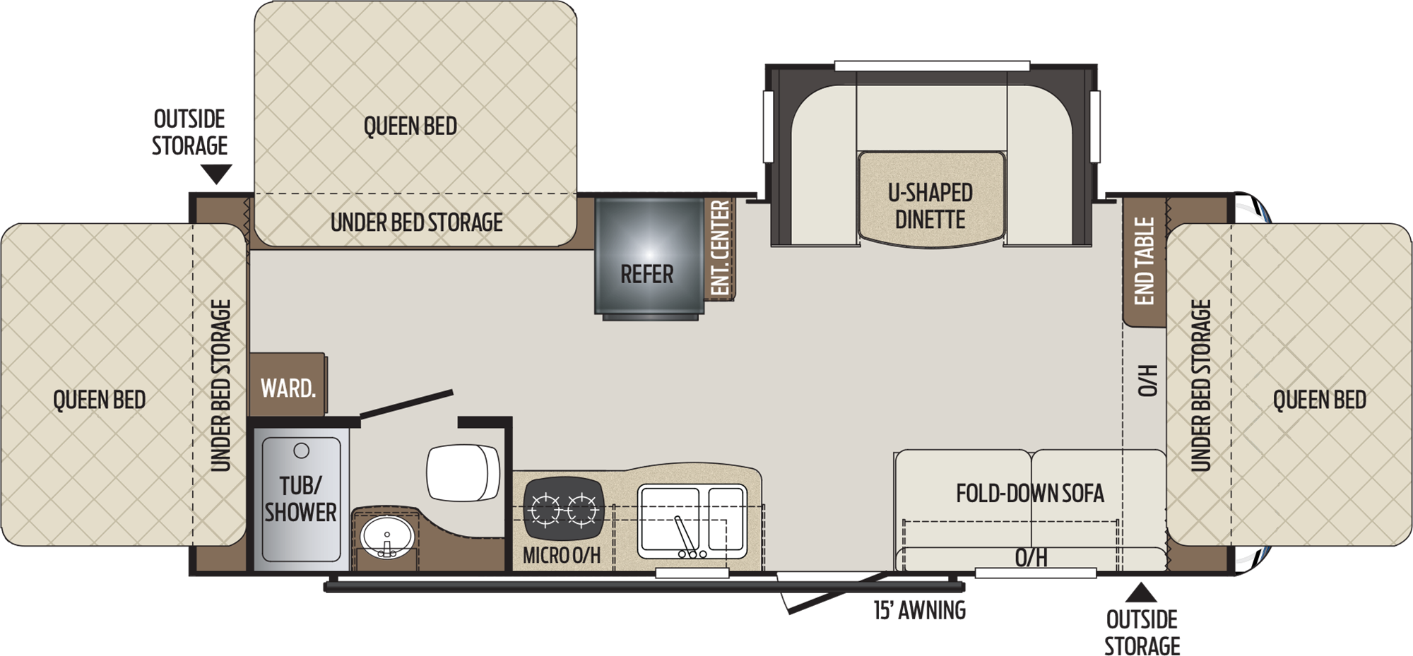 2019 KEYSTONE BULLET CROSSFIRE 2190EX (bunks) Floorplan