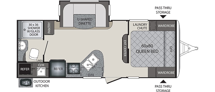 2019 KEYSTONE PREMIER 22RBPR (couples) Floorplan