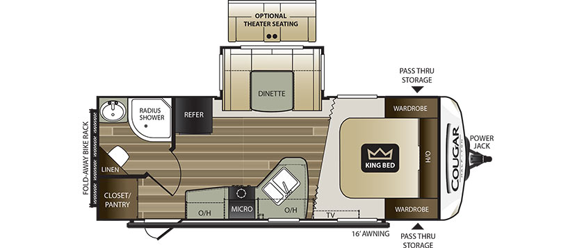 2018 KEYSTONE RV COUGAR 22RBS Floorplan
