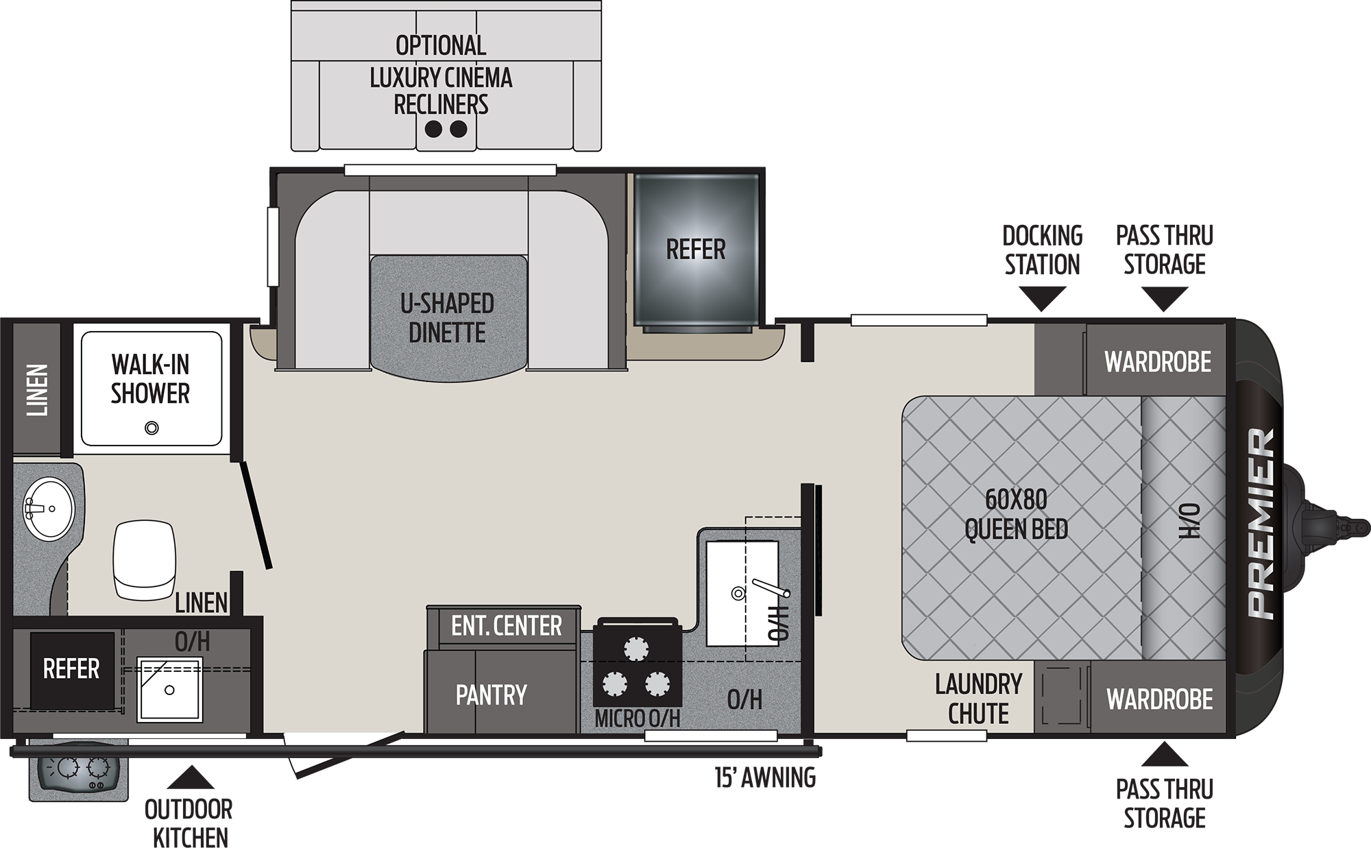 2020 KEYSTONE RV PREMIER 23RBPR Floorplan