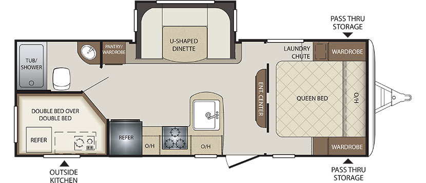 2019 KEYSTONE BULLET 243BHS (bunks) Floorplan