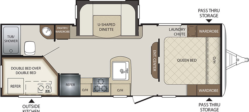 2019 KEYSTONE BULLET 243BHS (bunks) Floorplan