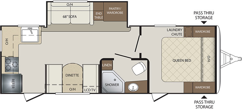 2019 KEYSTONE BULLET 248RKS (couples) Floorplan