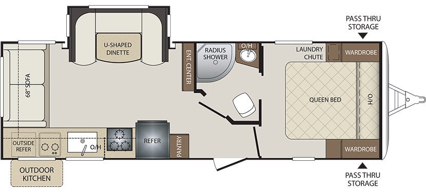 2019 KEYSTONE BULLET 257RSS (couples) Floorplan