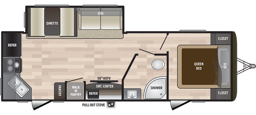 2018 KEYSTONE HIDEOUT LHS 258LHS (couples) Floorplan