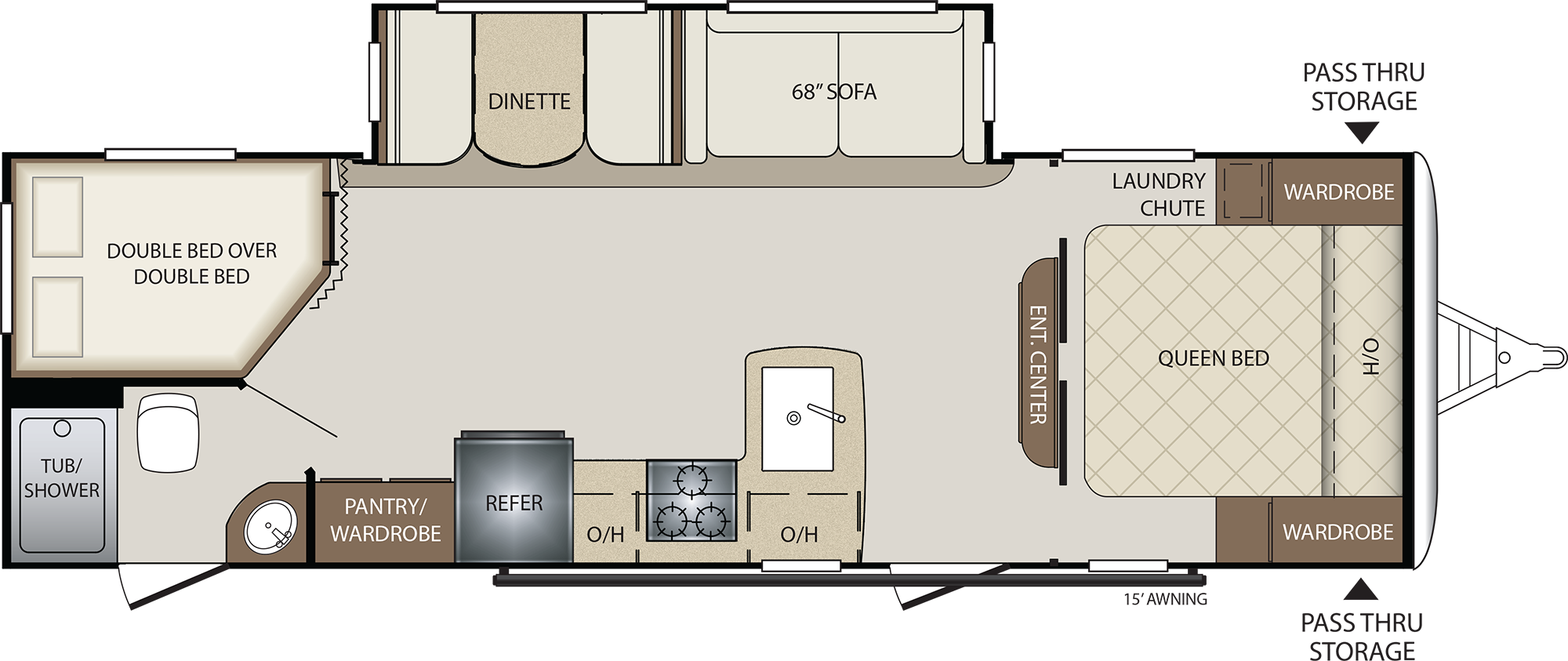 2019 KEYSTONE BULLET 272BHS (bunks) Floorplan