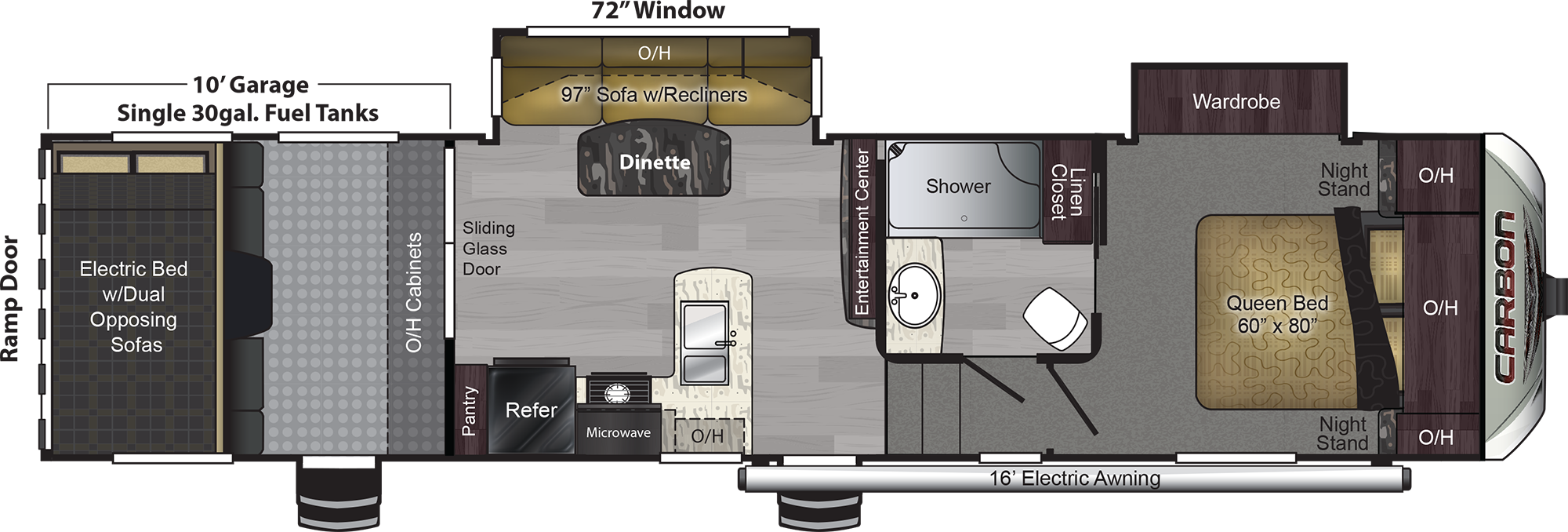 2019 KEYSTONE CARBON 337 (bunks) Floorplan