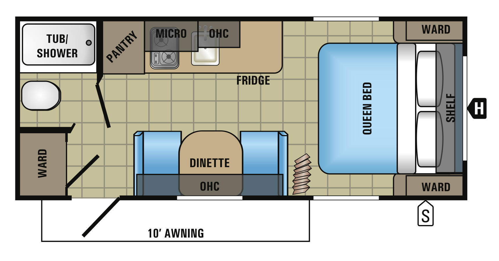 2017 JAYCO JAYFLIGHT SLX 195RB (couples) Floorplan