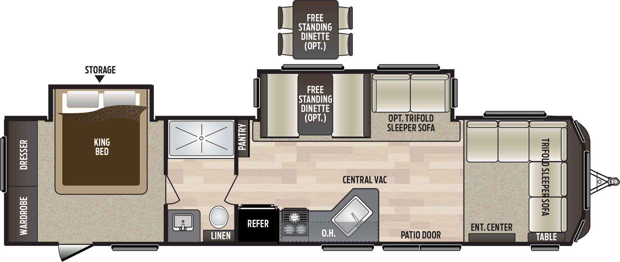 2020 KEYSTONE HIDEOUT 38FDDS (couples) Floorplan