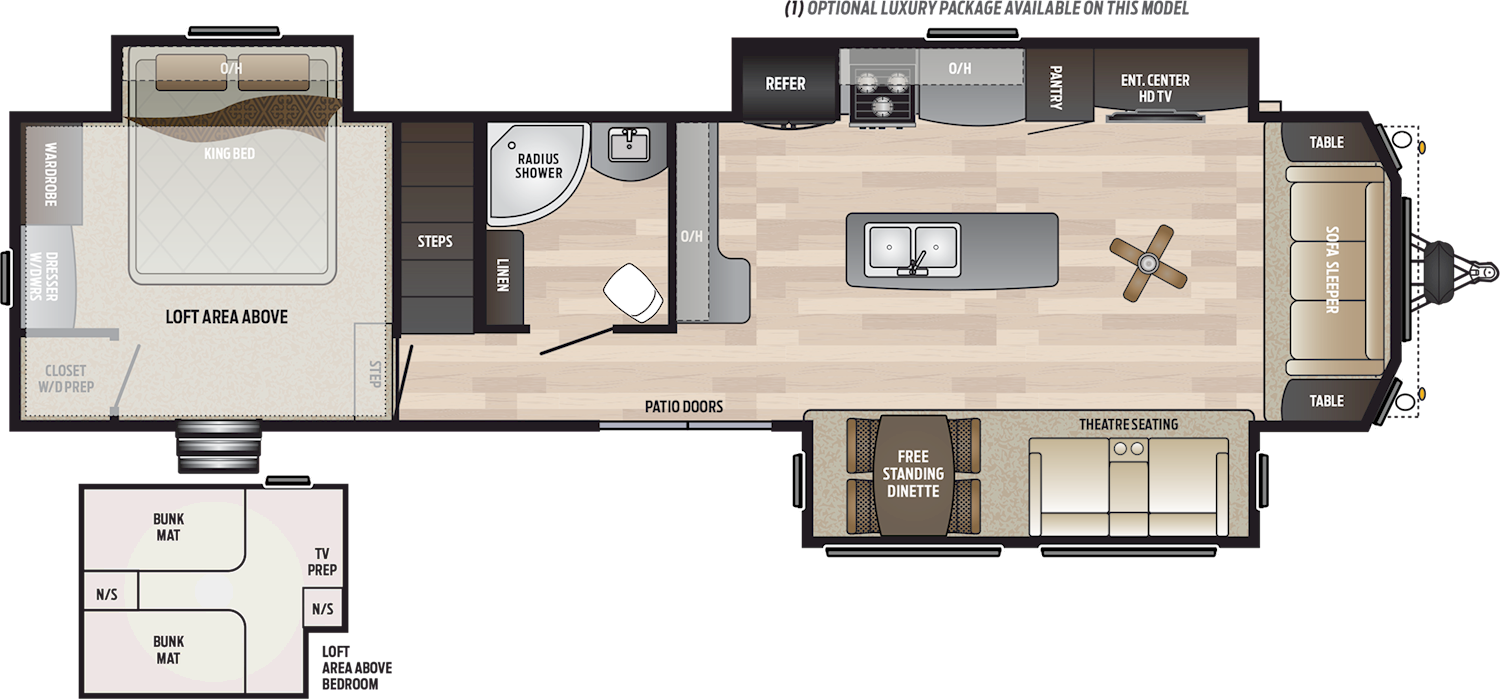 2020 KEYSTONE RETREAT 39LOFT (bunks) Floorplan