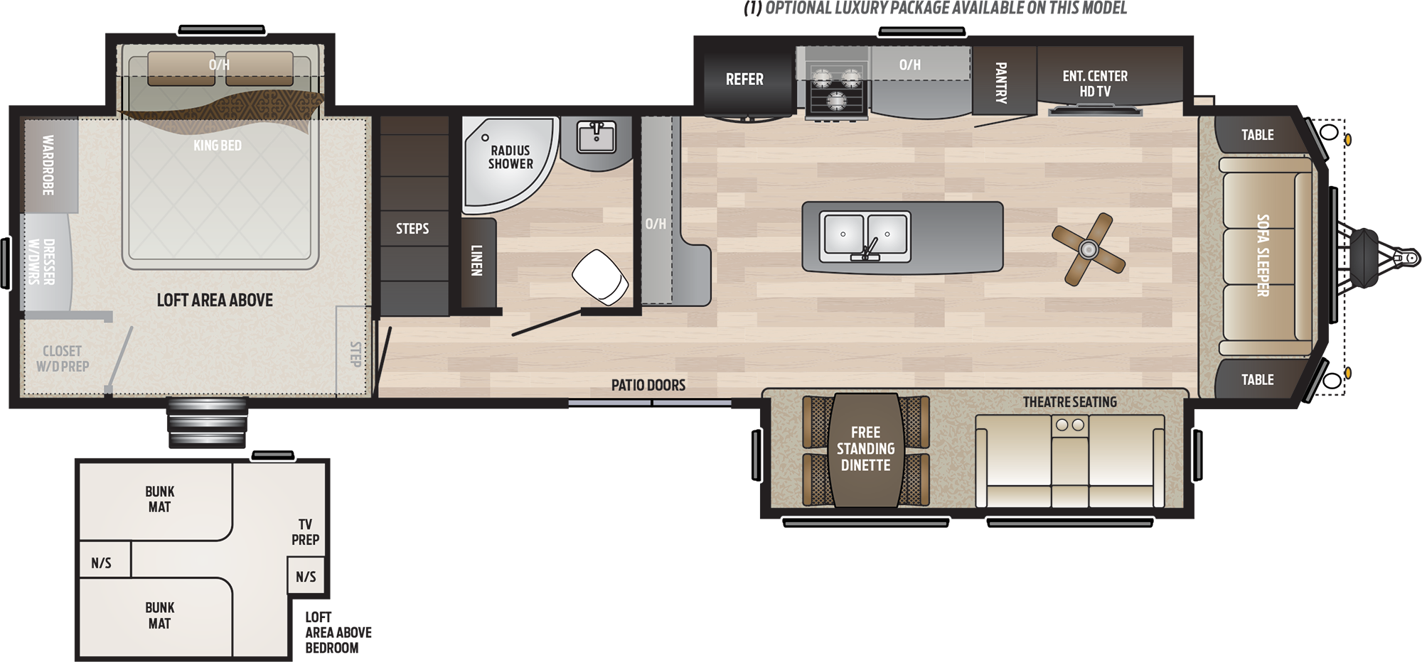 2020 KEYSTONE RETREAT 391LOFT (bunks) Floorplan