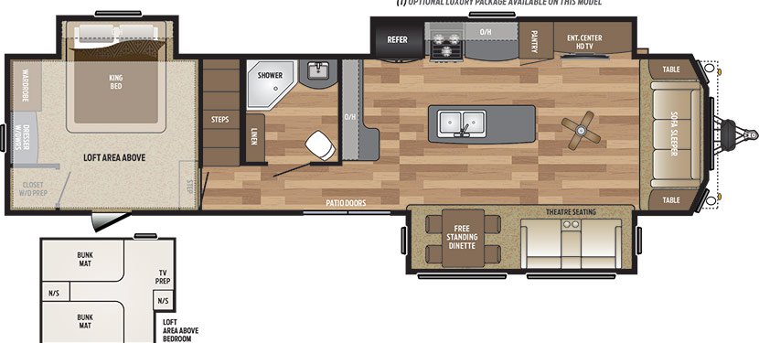 2019 KEYSTONE RETREAT 39LOFT (bunks) Floorplan