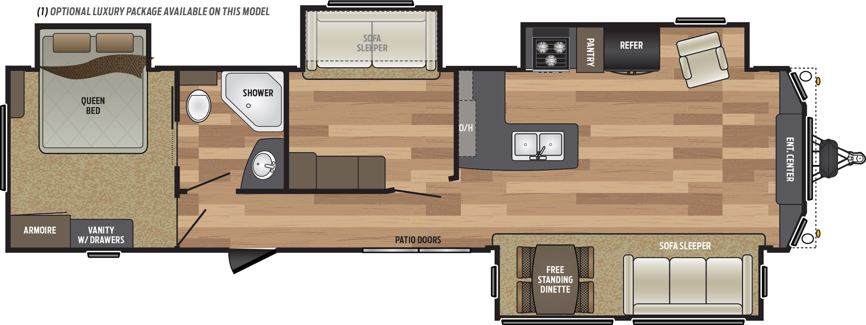 2019 KEYSTONE RETREAT 39MBNK (bunks) Floorplan