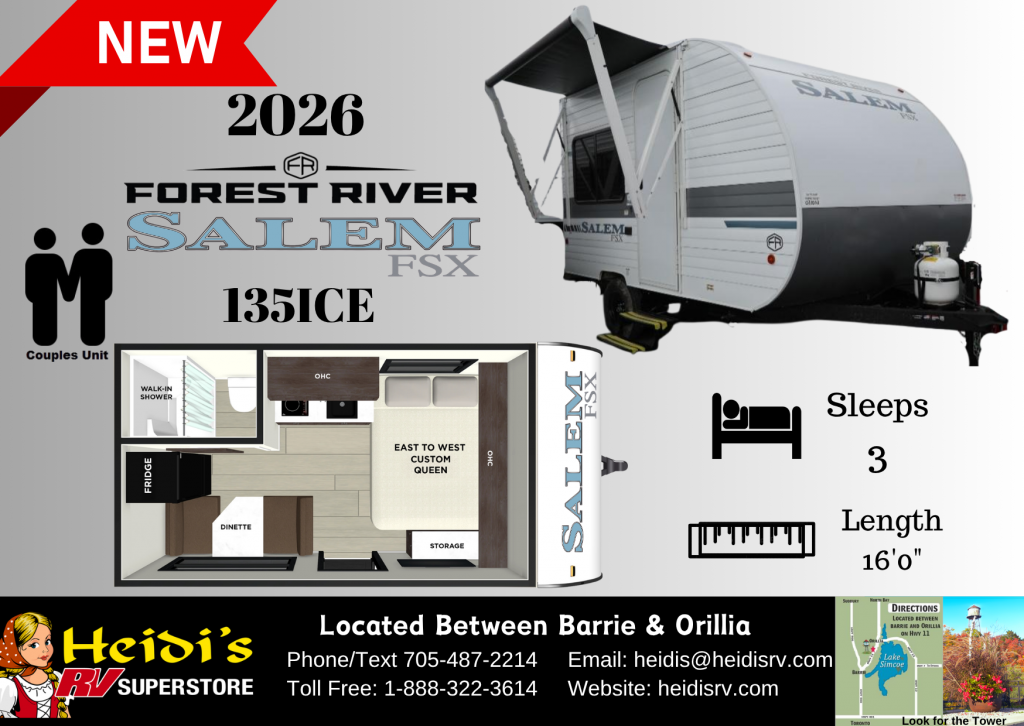 2026 FOREST RIVER SALEM FSX 135ICE (REAR BATHROOM*)