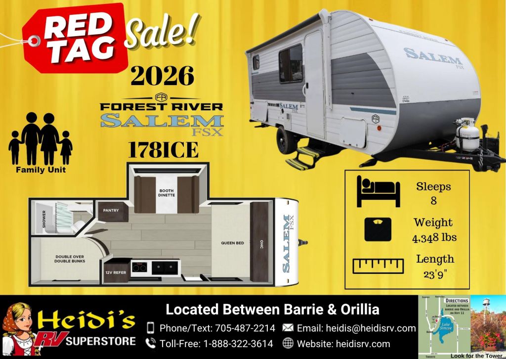 2026 FOREST RIVER SALEM FSX 178ICE LE (DBL/DBL BUNKS)