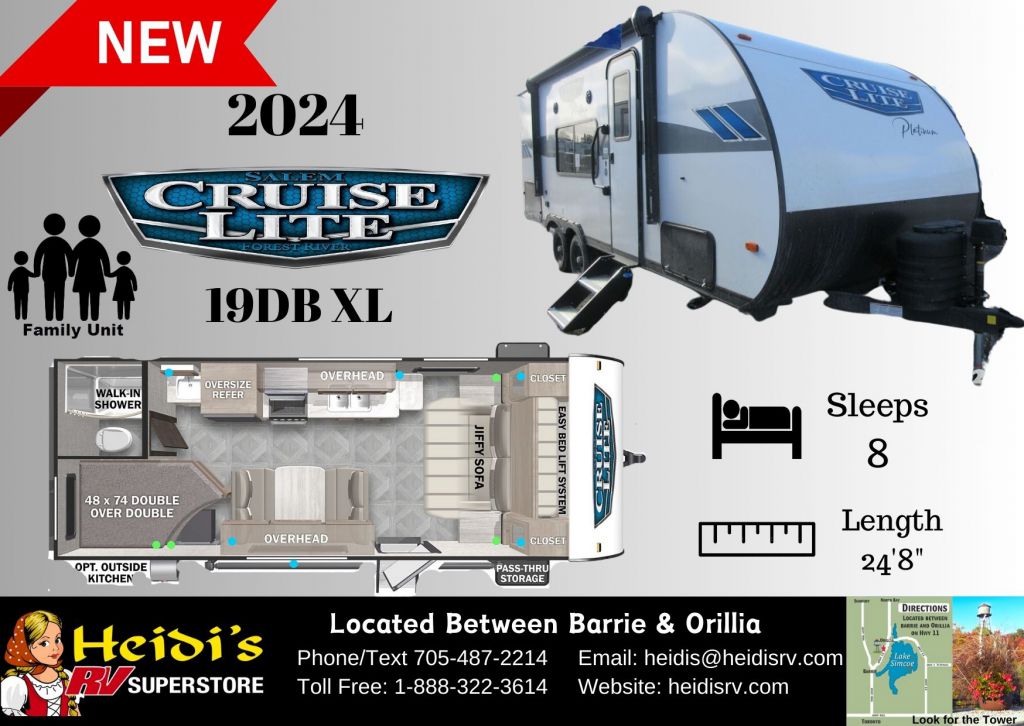 2024 FOREST RIVER SALEM CRUISE LITE 19DB XL (DBL/DBL BUNKS, OUT. KITCHEN)