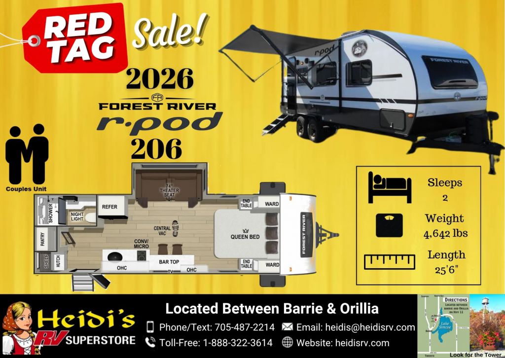 2026 FOREST RIVER RPOD 206 (REAR BATH*)