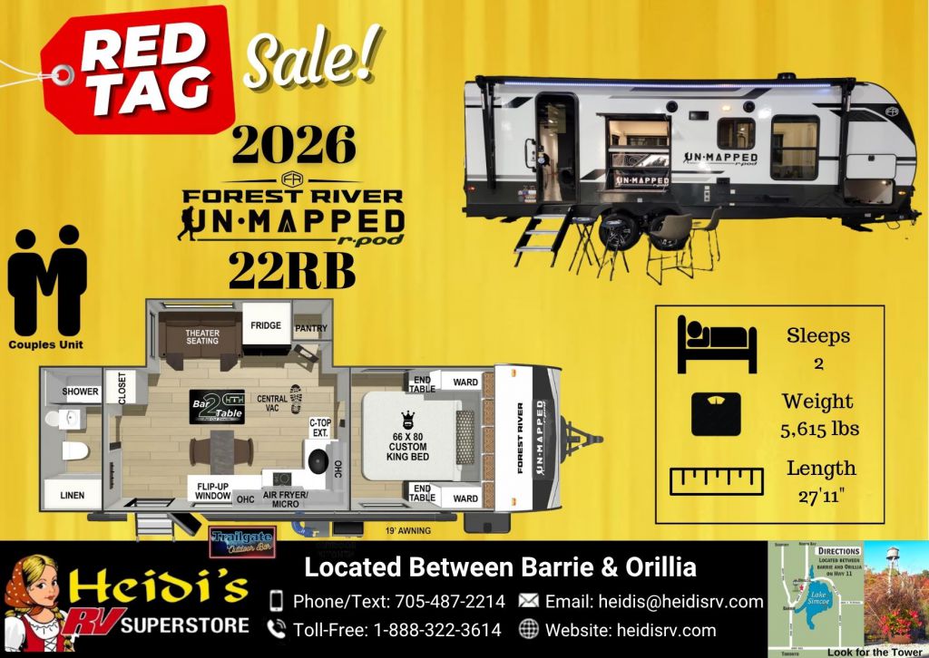 2026 FOREST RIVER UN-MAPPED 22RB (REAR BATH, TAIL GATE EDITION*)