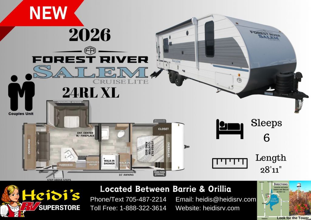 2026 FOREST RIVER SALEM CRUISE LITE 24RL XL (TRIPLE BUNKS, OUT. KITCHEN)