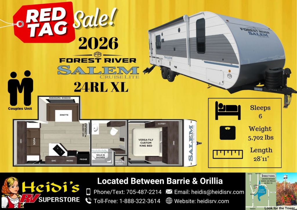 2026 FOREST RIVER SALEM CRUISE LITE 24RL XL (REAR LIVING*)