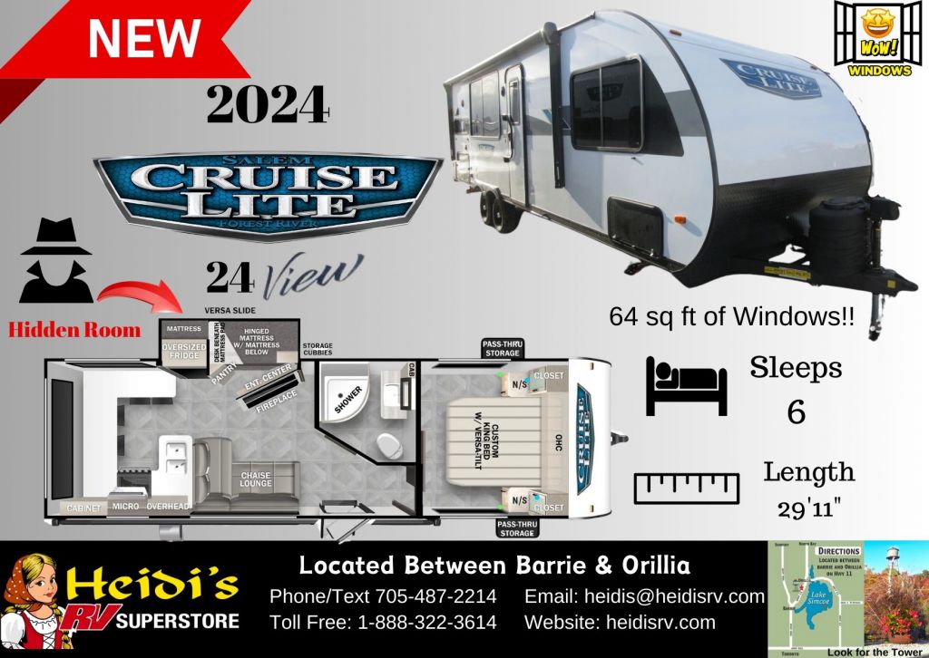 2024 FOREST RIVER SALEM CRUISE LITE 24VIEW XL (HIDDEN BUNKS, OUTSIDE KIT.)