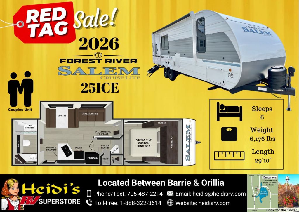 2026 FOREST RIVER SALEM CRUISE LITE 25ICE (REAR BATH, OUT. FRIDGE*)