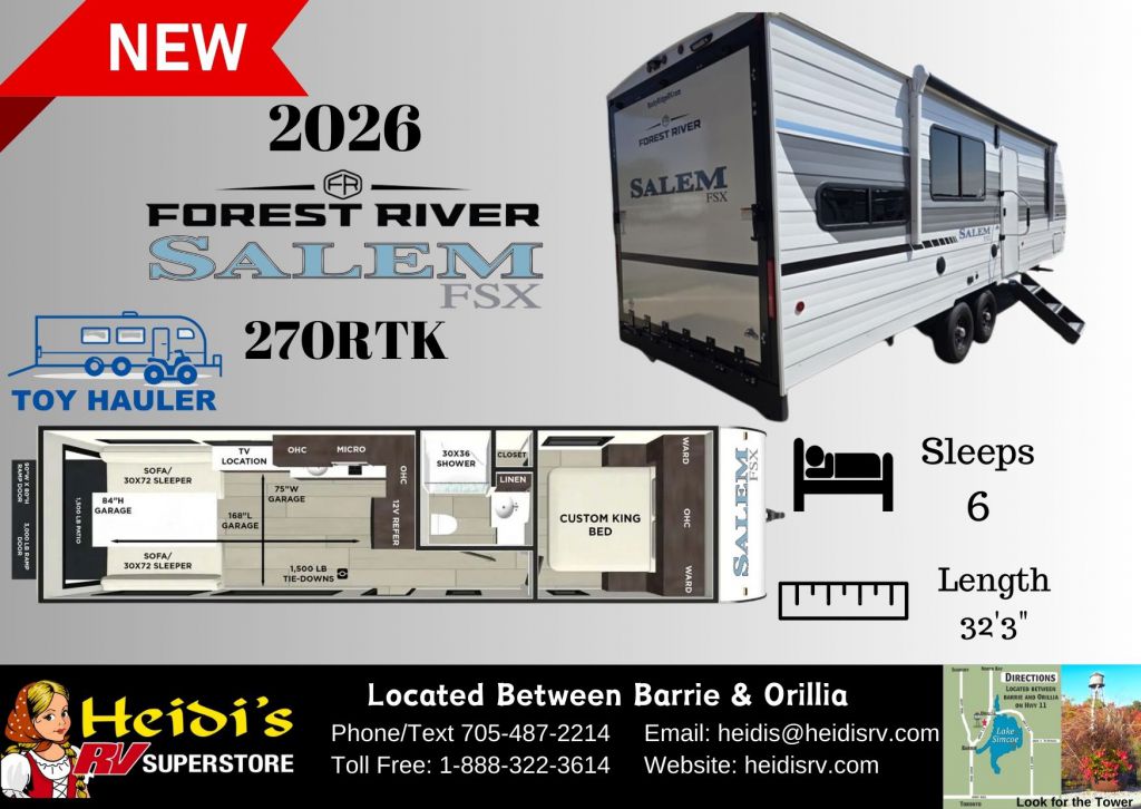 2026 FOREST RIVER SALEM FSX 270RTK (TT, MID. KITCHEN*)