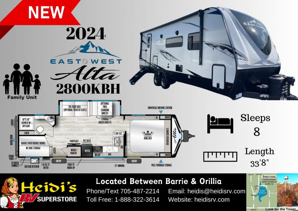 2024 EAST TO WEST ALTA 2800KBH (DBL/DBL BUNKS, OUTSIDE KITCHEN)