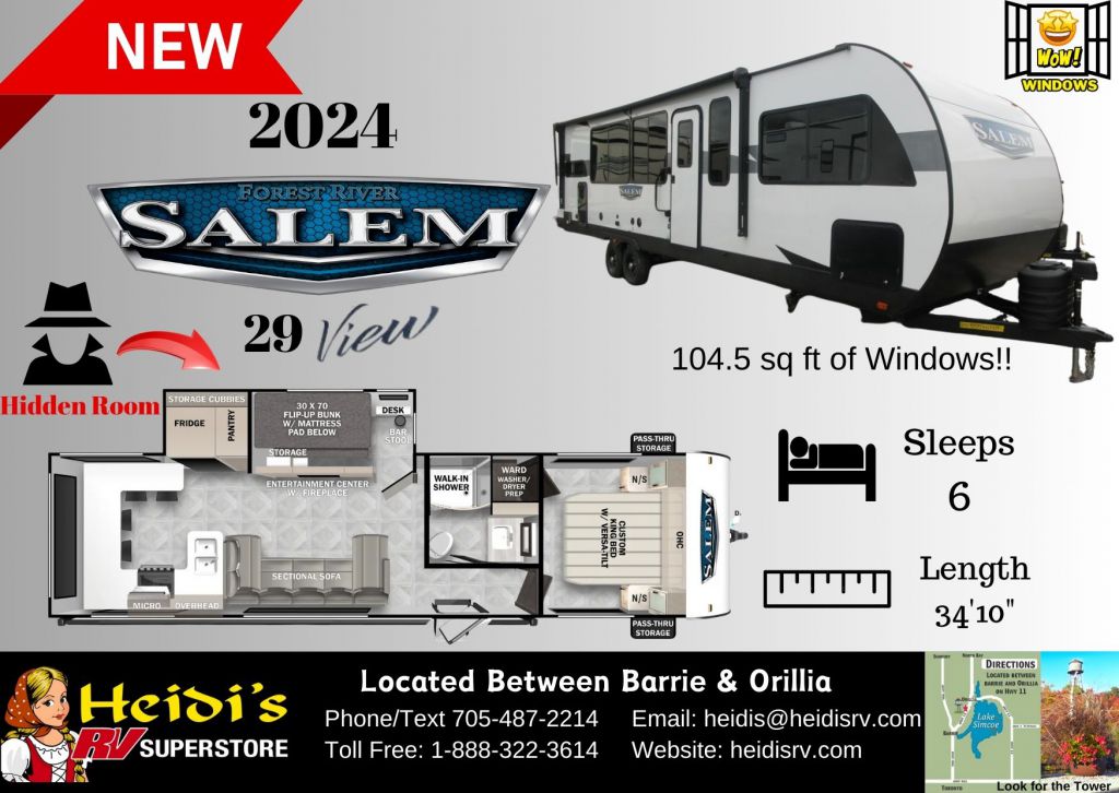 2024 FOREST RIVER SALEM 29VIEW (WINDOWS!!, BUNKS, OUT. KITCHEN)