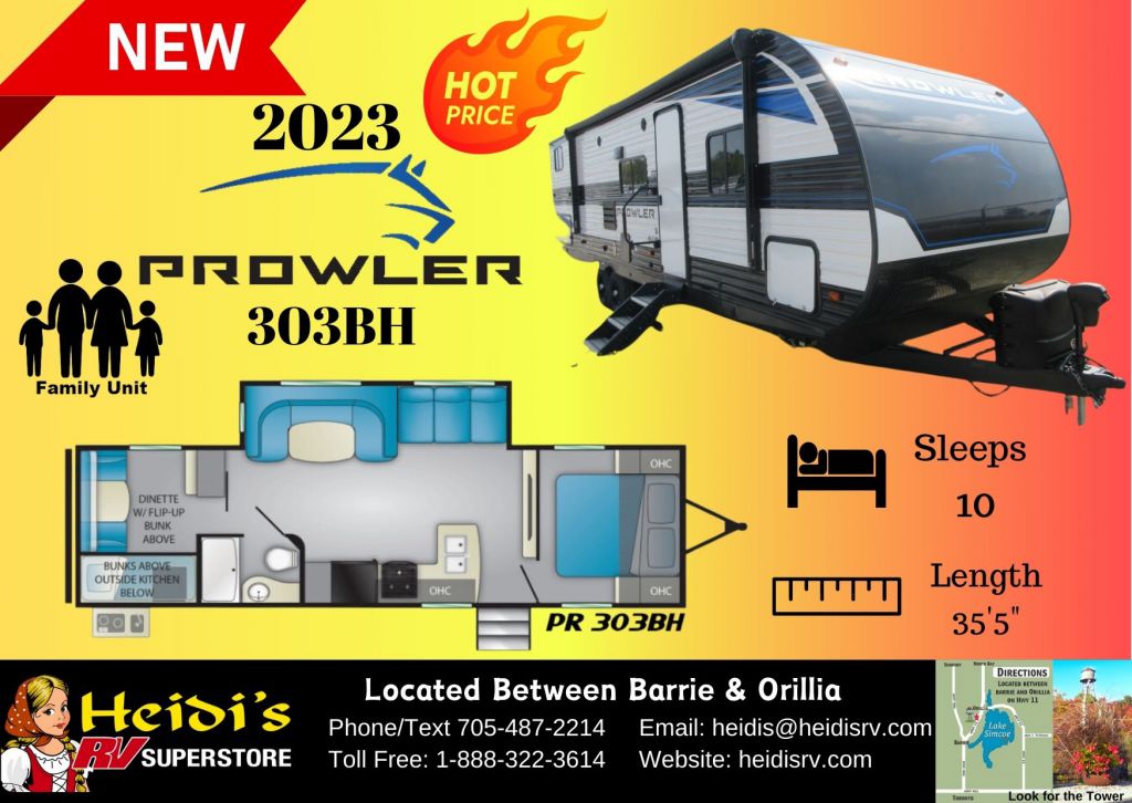 2023 HEARTLAND PROWLER 303BH (QUAD BUNKS, OUTSIDE KITCHEN)