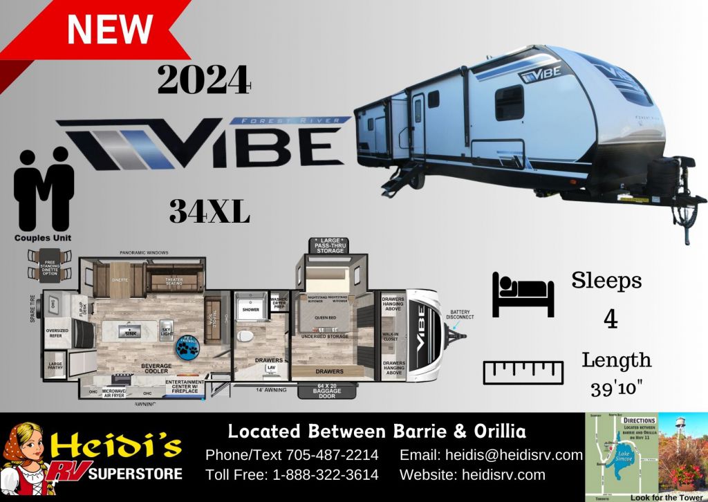 2024 FOREST RIVER VIBE 34XL (ISLAND KITCHEN *)