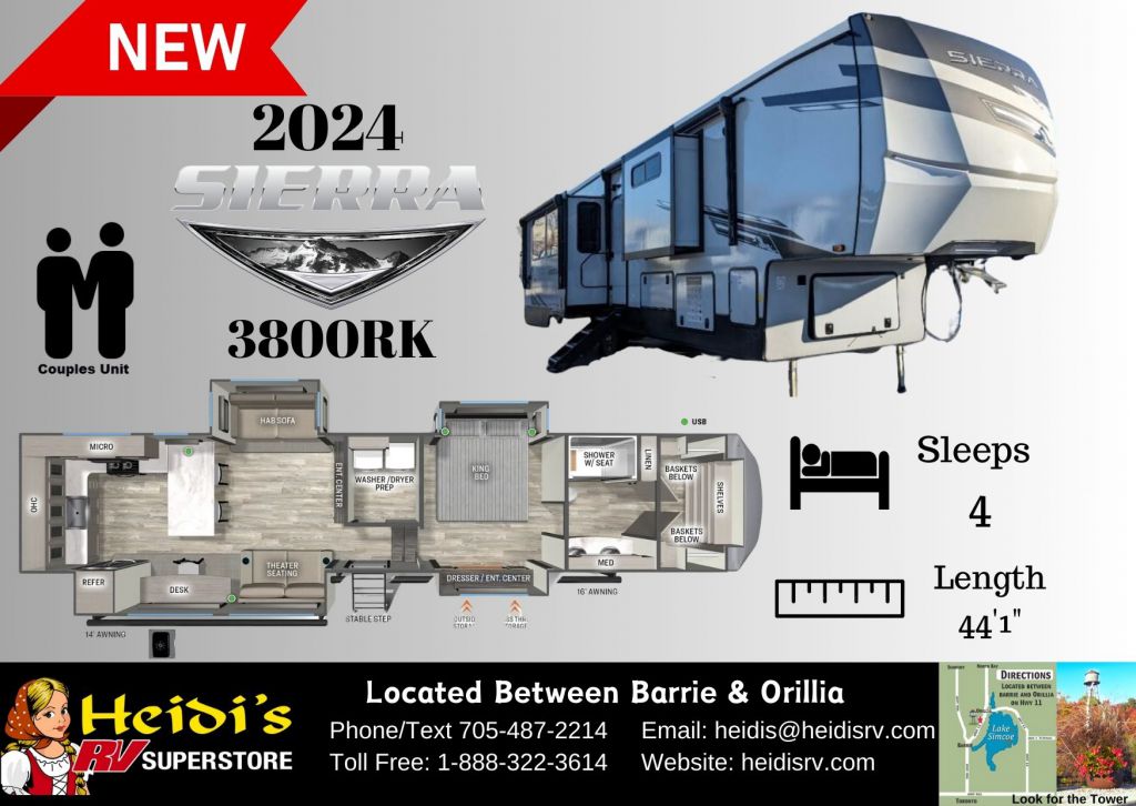 2024 FOREST RIVER SIERRA 3800RK (REAR KITCHEN*)