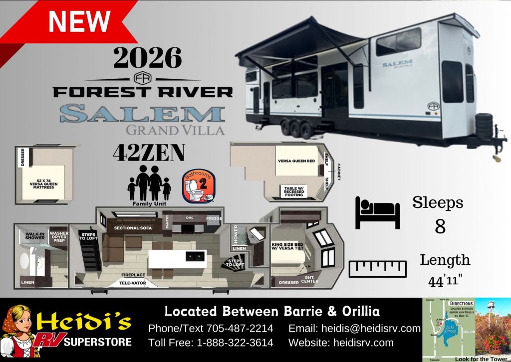 2026 FOREST RIVER SALEM VILLA 42ZEN (DBL LOFT, WINDOWS!)