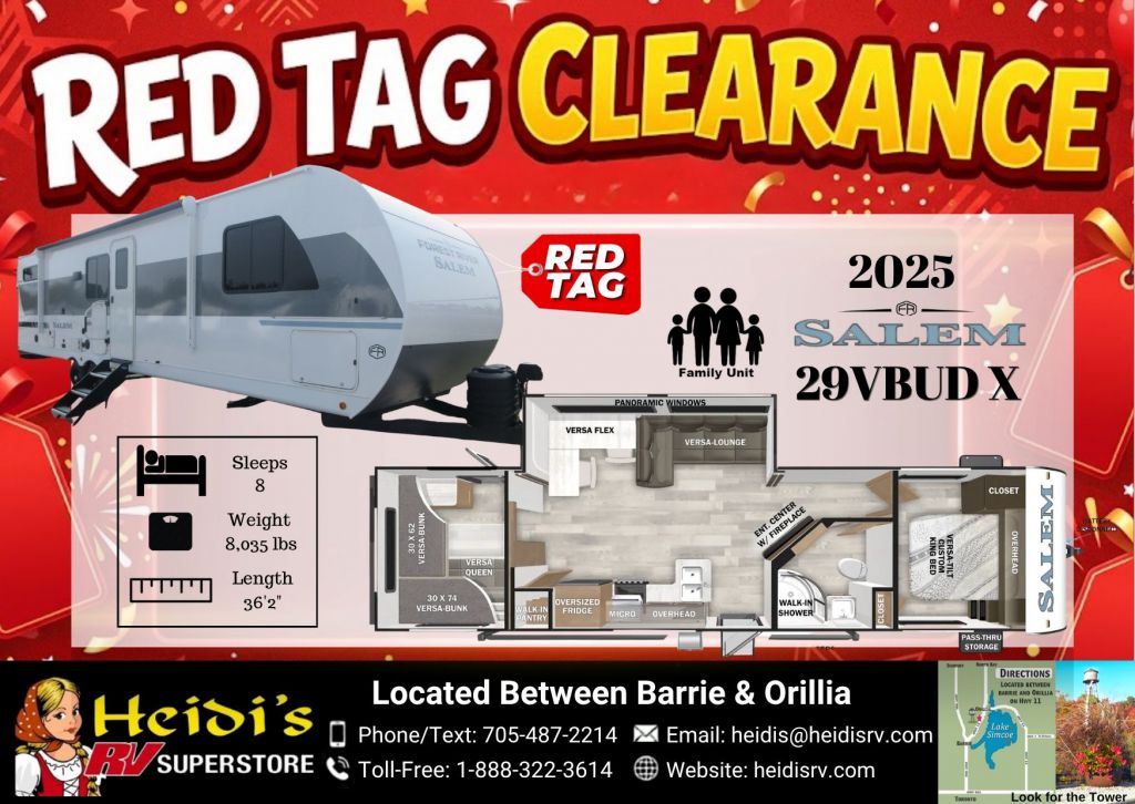 2025 FOREST RIVER SALEM 29VBUD (TRIPLE BUNKS, OUT. KITCHEN)