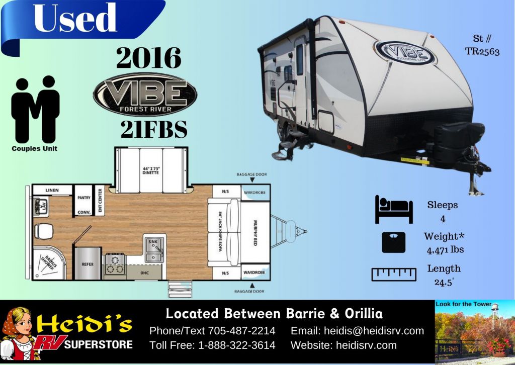 2016 FOREST RIVER VIBE 21FBS (MURPHY BED*)