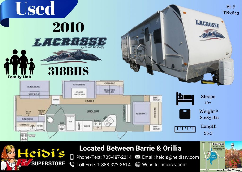 2010 PRIMETIME LACROSSE 318BHS (TRIPLE BUNKS, OUTSIDE KITCHEN)