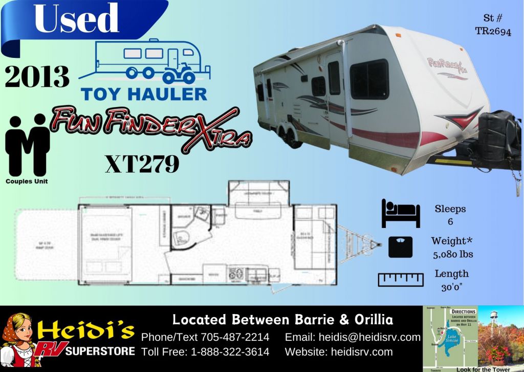 2013 FUNFINDERXTRA FUNFINDER XT279 (TOY HAULER TRAVEL TRAILER)