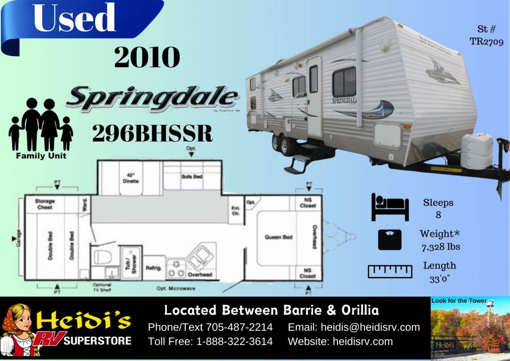 2010 KEYSTONE SPRINGDALE 296BHSSR (BUNKS, OUTSIDE STORAGE)