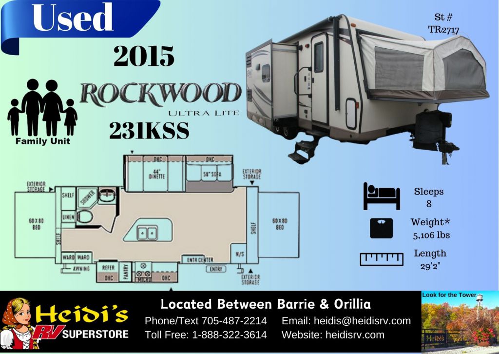 2015 FOREST RIVER ROCKWOOD 231KSS (ISLAND KITCHEN)