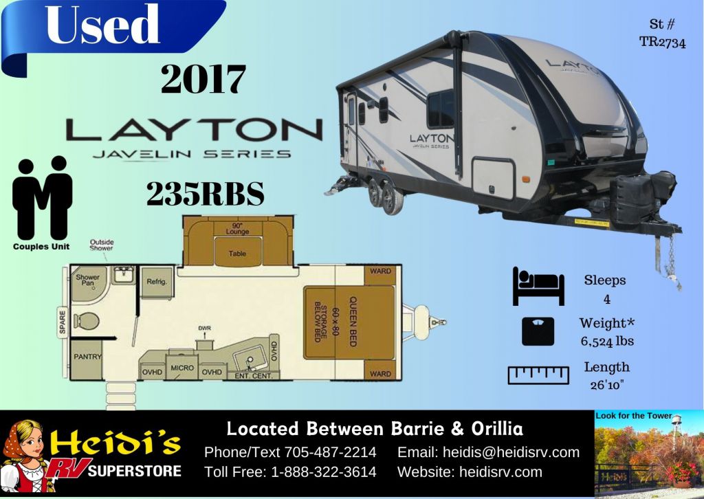 2017 SKYLINE LAYTON JAVELIN SERIES 235RBS (REAR BATH*)