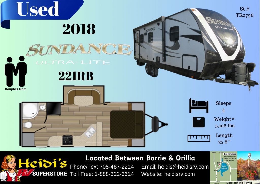 2018 HEARTLAND SUNDANCE 221RB (REAR BATHROOM*)