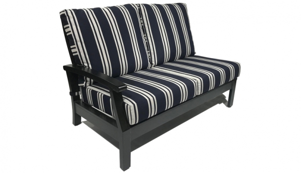 ALUMINUM SECTIONAL LOUNGE OUTDOOR PATIO FURNITURE with SUNBRELLA CUSHIONS