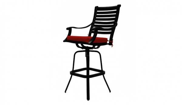 Modern Aluminum Swivel Bar Chair with Sunbrella cushion