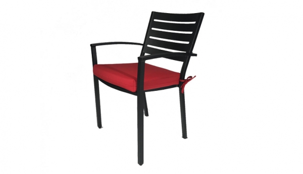 Modern Aluminum Outdoor Patio Furniture Montana Bistro Dining Chair with Sunbrella Fabric Cushion