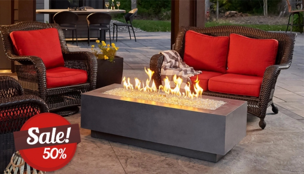 Outdoor Great Room Rectangle Fire Pit Firepit Outdoor Patio 