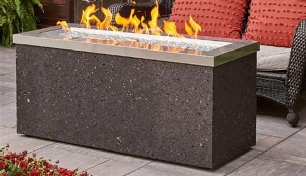 Key Largo Stainless Linear Gas Fire Pit Table